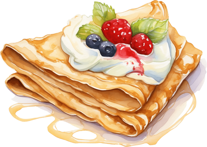 watercolor crepe ,Hand painted vector illustration