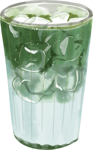 Iced Matcha Latte in Glass