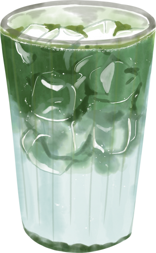 Iced Matcha Latte in Glass