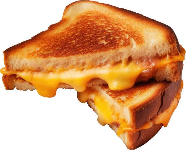 Grilled cheese sandwich isolated.